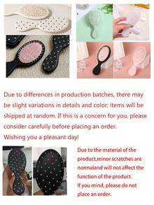 New Colorful Polka Dot Mini Comb, Pink/Green/White/Black Polka Dot Comb, Decorated With Polka Dot Pattern; Suitable For Travel And Daily Use; Minimalist Style Desktop Makeup Accessory, Back To School Essential, College Essential, Back To School Season, Gift For Friends, Family, Teachers - Multicolor - View 11