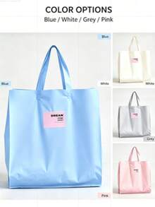 1/3pcs Blue Thick Frosted Plastic Shopping Bags, Suitable For Clothing Stores, Shopping Malls, Supermarkets And Gift Bags Christmas Gift Bags Party Bags - Baby Blue - View 6