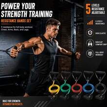 Resistance Band With Handle, Fitness Band, Suitable For Resistance Training, Home Workout, Fitness, Pilates - A - View 2