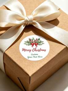 1/60/120/180/240pcs Round Customized Pattern Stickers, Customizable Pattern Text Waterproof PVC Round Stickers, Can Design Santa Claus, Snowflake And Other Christmas Element Patterns, Suitable For Christmas Gift Box Decoration, Storage Labeling, Handmade Decoration, Sealed Jar Marking, Perfect For Giving To Her, Him, Friends, Family, Couples, Christmas Lovers, Applicable For Christmas Party, Costume Party, Christmas Eve Theme Gathering - Multicolor - View 7