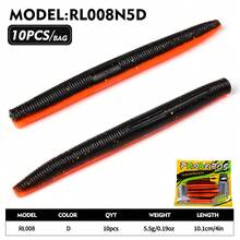 PRO BEROS PROBEROS 10Pcs Senko Soft Plastic Stick Baits, Wacky Worm Fishing Lures Glitter Ribbed Soft Stick Worm, Multi‑Color Artificial Bait For Bass Freshwater Fishing Tackle - 5.5g/10.1cm - View 7