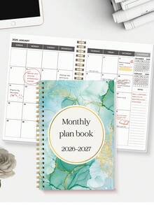 2pcs 2026-2027 24-Month Monthly Planner, 8.15x5.7in Spiral Calendar & Notes Organizer, Halloween Notebook, Office Decor And Accessories, Nurse Essentials, Bible Study Materials - A - View 2