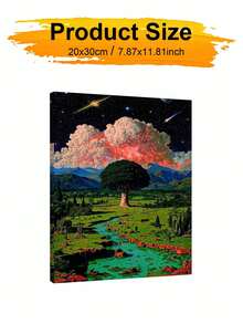 DIY Surreal Cosmic Tree Landscape (Frameless Or Framed 8x12 / 16x20 Inches) Paint By Numbers Kit(Acrylic) Arts & Crafts For Adult Beginners, Home Wall Decor, And Holiday Gifts - Sets - View 9