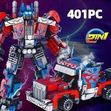 401PC/405PC Building Blocks, Transformable Robot Car 2-In-1 Model Building Toy, Ideal Independence Day/Christmas/Halloween/Thanksgiving/Birthday/Gift - Multicolor - View 7