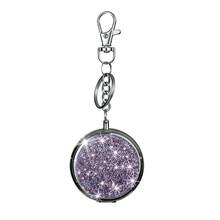 BLBLBL 1pc Multi-Color Shiny Cute Luxury Portable Sealed Round Flip Lid Metal Body Mini Ashtray With Keychain, Made Of A-Grade Artificial Rhinestones, Suitable For Daily Use Hanging On Bags And Keychains - Diamond Version - View 11