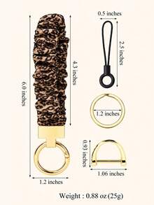 1pc Wrist Keychain Pendant Car Key Chain With D-Shaped Key Ring - Multicolor - View 5