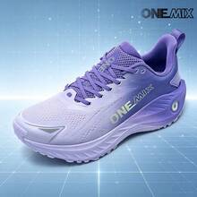 Sepatu Lari Kasual Olahraga ONEMIX, Nyaman, Peredam Guncangan, Sol Tebal Bertali Rendah, Anti Selip, Tahan Aus - Ungu Kristal - View 4