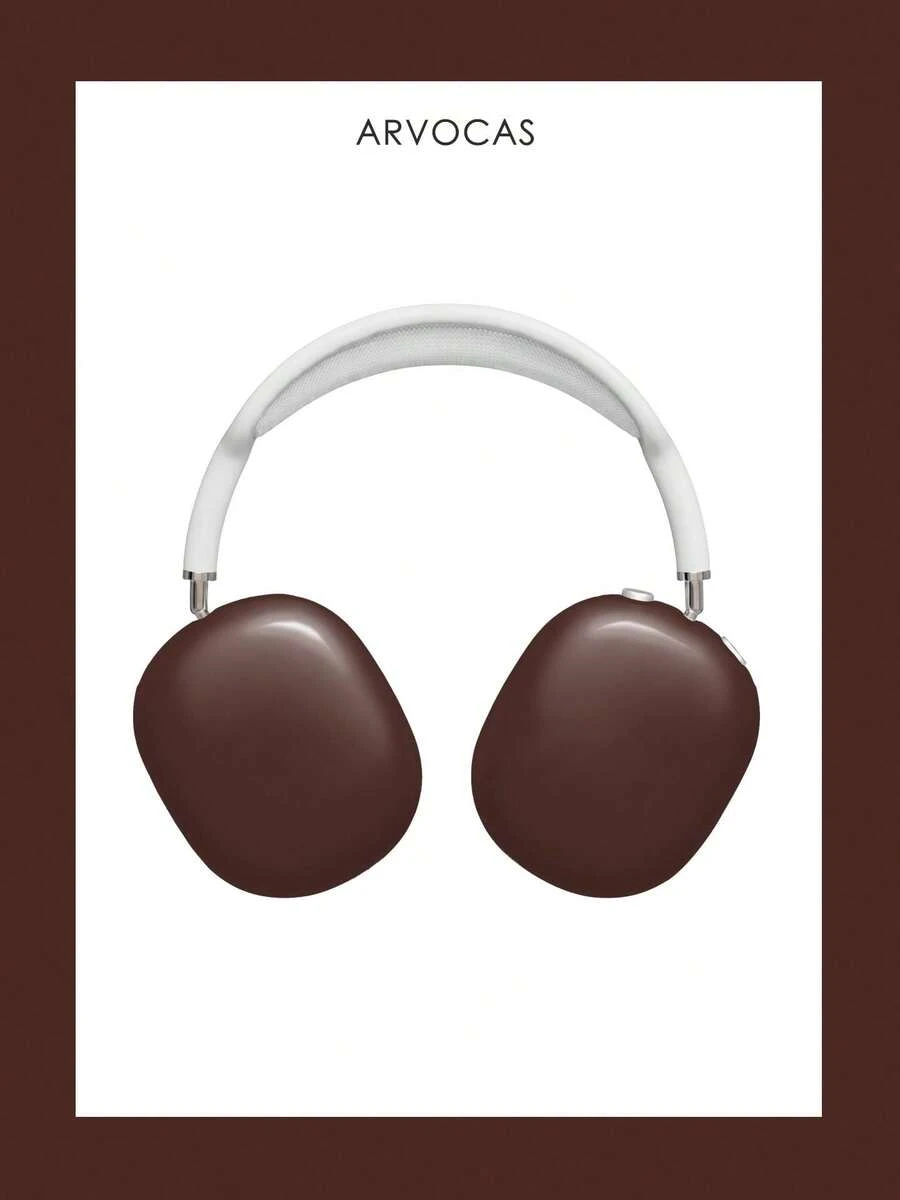 Solid Brown Headphone Case, PBT Hard Shell Glossy Surface Over-Ear Headphone Cover, Full-Body Protection Anti-Scratch Anti-Drop Easy Install, Earphone Carry Case, Headband & Ear Cups Case, Gift Compatible With Over-Ear / Noise-Canceling Headphones - White - View 1