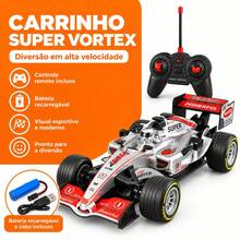 Carrinho de Controle Remoto Sem fio Recarregável Competição Super Vortex - Multicolorido - Visão 3