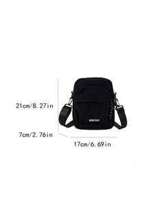 Children's Casual Colorblock Small Crossbody Bag, Lightweight Nylon Sling Bag, Minimalist Student Daily Phone Square Pouch - A - View 2