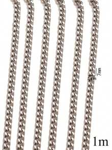 1m Stainless Steel Fashionable, Minimalist Geometric Ripple Chain-Necklace, Bracelet, And DIY Jewelry-Making Supplies - Chain - View 13