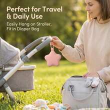 1pc Star-Shaped Silicone Storage Bag, Portable Hanging Design. Made Of High-Quality Material, Easy To Clean. Can Be Hung On The Side Of A Backpack For Convenient Storage Or Used To Organize Small Items In A Stroller, Pacifier Storage Essential, Suitable For Pacifiers, Earphones, Lipsticks, Convenient For Carrying Essentials. - Multicolor - View 4