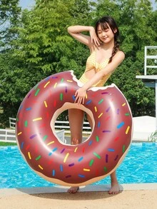 1pc Creative Donut Shaped Inflatable Swim Ring, Summer Pool & Beach Floating Ring, Party Decoration, Perfect Summer Gift For Adult Vacation Relaxation Swimming Lounge Chair - Swimming Ring - View 8