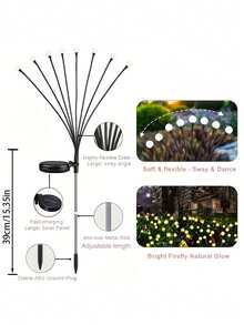Solar Garden Lights - Upgrade Your Solar-Powered Swing Light, Wind-Driven Swing Light, Outdoor Light, Patio Path Decoration, Perfect For Halloween And Christmas Holiday Decorations. - Firefly - View 7