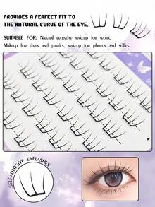 36pcs Self-Adhesive C-Curl Eyelashes, Natural For Daily & Special Occasions, Suitable For Beginners DIY, No Damage Easy To Use, Long-Lasting Fit For Party, Photography, Stage, Soft Texture False Eyelashes - View 5