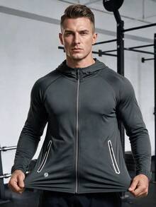 Men's Summer Lightweight Hooded Jacket, Men's Summer Outdoor Fishing Clothing, Ice Silk Lure Fishing Outdoor Skin Jacket, Cycling Wear - Dark Grey - View 7