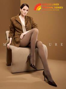 MOIRÉALLURE 1Pair SHEER EFFECT TIGHTS For Daily Life - Brown - View 5