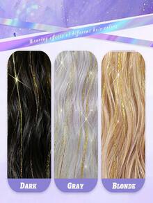 6/12pcs Glitter Hair Clips Extensions, Shiny Fairy Hair Clips, Women's Party Holiday Wedding Hair Accessories, Halloween, Y2K - Multicolor - View 6