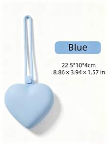 Heart-Shaped Storage Bag, Cute Mini Women & Girls Organizer Pouch, Portable Lightweight Design Small Bag, Macaron Color Key Earphone Coin Small Items Storage Bag, Travel Makeup Organizer Box, Suitable For School And Outdoor Use - Multicolor - View 8