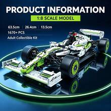 1670+ PCS F1 Style Racing Car Building Set, 1:8 Scale Adult Collectible Model Kit, Detailed Mechanical Structure, Ideal Christmas, Halloween, Thanksgiving & Birthday Gift For Car Fans - Brown GT Sports Car - View 7
