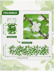 1pc/2pcs Expandable Artificial Ivy & Orchid Privacy Fence Screen - Green & Purple Phalaenopsis Orchids, Durable Weather-Resistant Plastic All-Season Indoor/Outdoor Decorative Barrier For Garden, Yard, Wedding, Mother's Day And June Festival Decor, Enhances Garden Aesthetics | Easy To Install Panels, Decorative Garden Fence - Multicolor - View 11