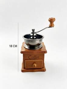 Manual Wooden Coffee Grinder & Pepper Mill, Hand Crank Coffee Bean Grinder With Storage Drawer, Easy To Clean,Adjustable Wood Pepper Grinder, Vintage Kitchen Tool For Fresh Coffee, Spices, Home Cafe Decor, Kitchen Countertop Accessory - Multicolor - View 13