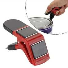 1pc-[With Can Opener]Magnetic Paint Brush Holder Clip Double-Sided Magnetic Brush Rack Paint Tool Clip Can Clamp Edge Durable Plastic Brush Storage Gadget Red/Blue Optional, Manual Tool. - Multicolor - View 4