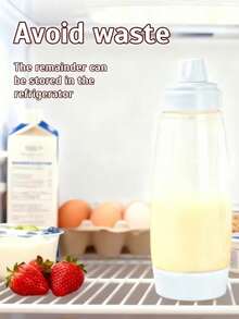 1pc Pancake Batter Dispenser & Mixer, Manual Shake Stirring Bottle - Perfect For Making Cupcakes, Waffles, Cakes And Baked Goods - Easy Squeeze Design, Precise Portioning, Smooth Mixing, Kitchen Baking Essential, Kitchen Gadget - Multicolor - View 8