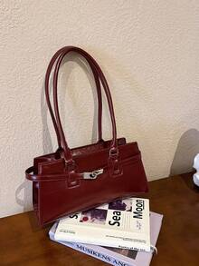2026 Winter New Fashion Cute Versatile High-End Quality Minimalist Casual One Shoulder Handbag - Burgundy - View 8