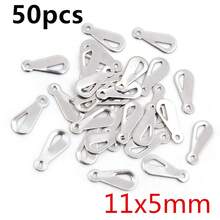 50pcs Stainless Steel Small Charms Pendants For Extension Tail Chains Pendant DIY Jewelry Making Findings Accessories Necklace Bracelet - Steel - View 10