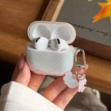 Pink Plaid & Blue Polka Dot Star Patchwork Earphone Case For AirPods Case 2/3/4/Pro/Pro2/Pro3, Shockproof Earphone Case With Pendant, Gift For Men And Women, Commuting Accessory, Fashionable & Creative, Combines Aesthetics And Practicality - Baby Blue - View 10
