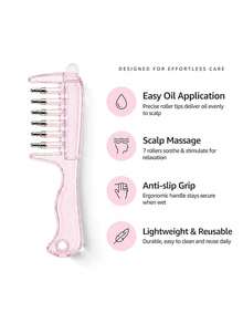 Transparent Comb For Applying Hair Oil To Scalp, Featuring Visible Liquid Container And Rotating Metal Teeth Head For Even Distribution, Suitable For Hair And Beard Care, Unisex, Allows Essential Oil Massage Without Hand Operation - Multicolor - View 9