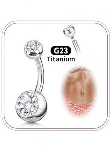 AVYRING Titanium Gold G23 Belly Button Piercing 6 Mm 8 Mm 10 Mm 12 Mm 14 Mm Silver Internal Thread Belly Button Ring - Multicolor - View 9