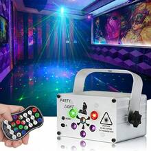 Halloween Laser Projection Light, UV Purple DJ Disco Party Light With 120 Effects, Voice Controlled RGB Stage Light, Atmosphere Light, Remote USB Plug-In Christmas Birthday Party Decoration Night Light, Used For Family Gatherings, Weddings, KTV Clubs - Silver - View 3