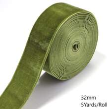 6-38mm 1捲橄欖綠單面絲絨緞帶，聖誕緞帶，適用珠寶展示包裝、花藝禮品包裝蝴蝶結、DIY派對裝飾 - 橄欖綠 - 查看 16