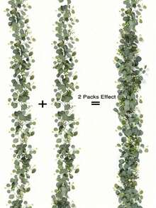 Artificial Eucalyptus Garland Fake Green Leaf Vine Wedding Arch Wall Home Decor - Green - View 10