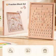Children's Wooden Fraction Board, Fraction Cognition Combination Grouping Math Enlightenment Home Teaching Tool, Suitable For Boys And Girls Aged 3+ Preschool Gift Christmas Gift - Multicolor - View 6