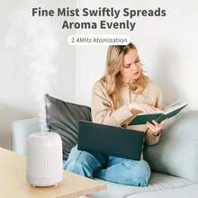 Aromatherapy Lamp, Aromatherapy Diffuser, Bedroom Essential Oil Diffuser, Home Quiet Humidifier, 250ml Aromatherapy Diffuser With 7 LED Color Options (Warm Light Optional), Built-In Auto Timer 1H/3H/6H, With Waterless Auto Shut-Off Function, Suitable For Bedroom, Nursery, Hotel And Plant Use - White - View 4