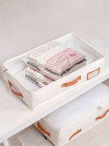 1/2/4pcs Large Underbed Storage Containers With Handles And Label Holders, Extra Thick Fabric Underbed Trash Cans, Wardrobe Storage Bags For Clothes, Blankets, Sweaters, Quilts, Foldable Flat Underbed Storage Boxes, Moisture-Proof Organizer Storage Bags - Multicolor - View 8
