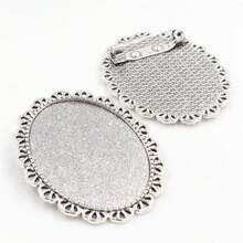 2pcs 30x40mm Inner Size Brooch Cabochons Blank Base Setting Bezel Tray DIY Jewelry Making Accessories Findings - Brooch Base - View 3