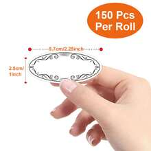 150/300/600pcs+ Pen [Roll Oval/Square] White Writable Label Stickers, Want Your Kitchen Storage To Look Great? Oval Label Stickers Can Get It Done In One Roll! With Decorative Border, Gives A Sophisticated Feel When Applied, Waterproof, Oil-Resistant And Freezer-. Food Classification Stickers, Freezer Labels, Tear-Resistant And Durable, With Decorative Border, 150/600pcs+ Pen Set Optional. Durable Paper Material, Compatible With Marker Pens & Steel Pens, Food Packaging Tape & Stickers & Labels. Kitchen Storage And Organization. - Multicolor - View 10