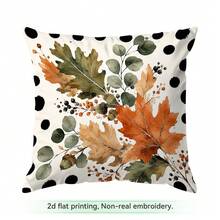 4pcs/1pc Plaid & Polka Dot Autumn Pattern Pillow Covers, Single-Sided Printed Cushion Cases Without Inserts, Suitable For Living Room Bedroom Home Decor, All Season Use - Multicolor - View 16