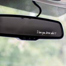 2pcs I Love You Drive Mirror Decal, Rearview Mirror Car Decals For Women, Vinyl Decal - A - View 4
