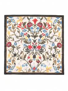 1pc Floral Print Casual Polyester Scarf, Suitable For All Seasons - Multicolor - View 3