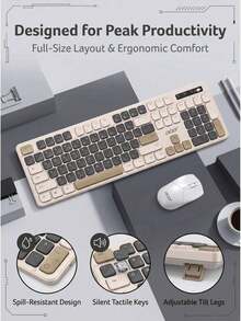 Acer Kombo Keyboard dan Mouse Nirkabel OAK020: Keyboard dan Mouse Nirkabel 2.4G, Keyboard Ergonomis Tahan Percikan Air, Mouse Optik 1600 DPI, Paket Perlengkapan Kantor untuk Desktop/Laptop - View 2