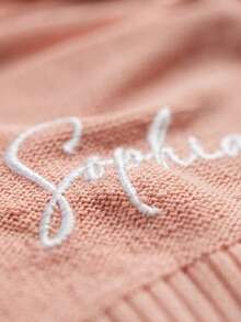 Customized Embroidered Text Baby Blanket: Customized Name, Embroidered Letters, Personalized Embroidered Blanket, Soft And Breathable Knitted Fabric, Blanket, Comfortable Gift, Creative Birthday Gift - Multicolor - View 7