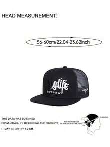 1pc Fashion Breathable Mesh Hat Riot Embroidered Hip Hop Hat Outdoor Adjustable Sunshade Hat Daily Casual Decorative Hat Unisex Flat Edge Baseball Hat - Mesh Hat - View 9