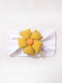 1pc New Solid Color Jacquard Headband Cute Five-Petal Flower Fashionable Soft Thin Hair Accessory - Multicolor - View 12