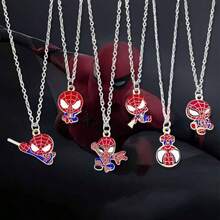 Disney 1pc Creative Spider-Man Necklace Pendant, Zinc Alloy Material, Marvel Character Series Versatile Necklace Accessory Personalized Decoration, Suitable For Birthday Party Gathering Gift, Must-Have For Marvel Fans - Multicolor - View 4