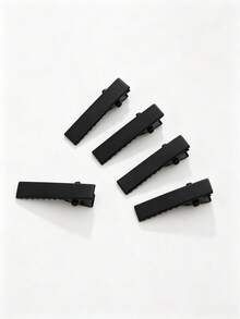 30PCS Black Metal Crocodile Shaped Hair Clips, Minimalist Solid Color Hair Accessories - Black - View 4